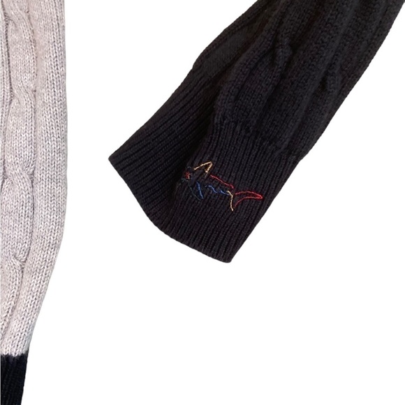 Men’s Greg Norman 100% cotton color block cable knit pullover sweater medium - Picture 3 of 5